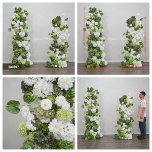 Fondo de flores artificiales, hilera de flores, arreglo de flores, telón de fondo para decoración de bodas - Product Image 3