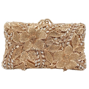 Luxury Floral Rhinestone Evening Bag for Women Pillow Crystal <b>Clutch</b> Purse Detachable Chain Handbag for Banquet Prom - Product Image 3