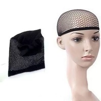 En stock : Bonnet en nylon noir pour la confection de perruques, bonnet en maille élastique pour femmes, accessoires de doublure de perruque