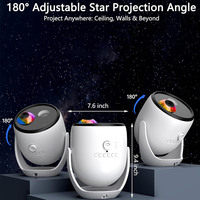 Projecteur d'étoiles holographique 3D sans lunettes 4K, veilleuse moderne avec 65 thèmes, nébuleuse, chambre à coucher, salle de bain, Halloween, Noël, LED ABS