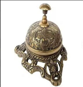 Campana de Escritorio Antigua de Latón Chapada en Oro con Impresión Digital - Product Image 4