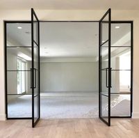Ventanas Francesas de Acero con Marco Delgado y Apertura Manual para Proyectos de Villas, Hoteles y Apartamentos de Lujo