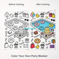 Couverture Personnalisable à Colorier Soi-même pour Fêtes, en Polaire Douce Lavable, pour Activités Ludiques d'Enfants, Célébrations, Couverture Réutilisable