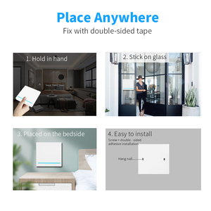 Factory Supply RF433 Wireless <strong>LED</strong> Light <strong>Switch</strong> <strong>Controller</strong> 1/2/3 Gang <strong>Button</strong> Battery <strong>Panel</strong> Night Light Wall Glass <strong>Panel</strong> 10A - Product Image 4