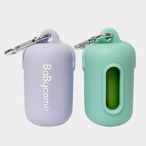 Étui distributeur de sacs à déjections canines biodégradables en silicone robuste, imperméable, avec logo personnalisé de luxe - Product Image 1