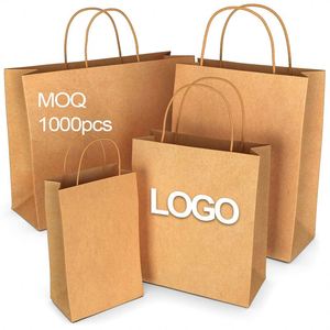 Bolsas de Papel Kraft Reutilizables, Plegables y Ecológicas, Color Marrón, para Compras y Regalos, con Asas - Product Image 3