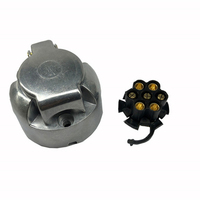 Connecteur de remorque rond à 7 voies, norme SAE, boîtier en aluminium, résistant aux intempéries avec cache-poussière pour camion, remorque, camping-car