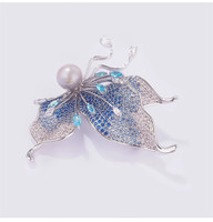 15 usine sur mesure pull costume broche personnalité haute qualité strass perle métal papillon broche