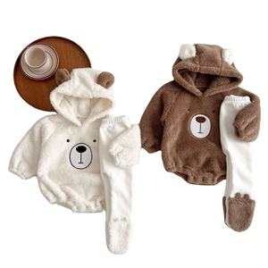 Mode Herfst Winter Lange Mouw <span class=keywords><strong>Baby</strong></span> Romper <span class=keywords><strong>Baby</strong></span> Beer <span class=keywords><strong>Baby</strong></span> Jumpsuit Pasgeboren <span class=keywords><strong>Baby</strong></span> Doek Set - Product Image 1