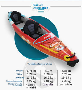 Kayak inflable plegable de PVC para deportes acuáticos al aire libre, ligero, duradero, para padres e hijos, ocio y diversión, bote de remos de doble Plaza - Product Image 3