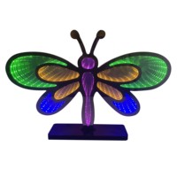 Enseigne néon LED RGB en acrylique moderne et écologique, en forme de trèfle à trois feuilles, avec effet miroir 3D illusion abysse et infini, pour intérieur