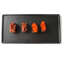 Vaisselle de restaurant incassable, plateau rectangulaire plat en mélamine noire de 12 pouces pour servir les sushis