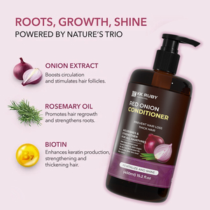 Private Label Natural Sulphate Free Strengthens Rosemary Red <strong>Onion</strong> Regrowth Hair Growth <strong>Shampoo</strong> and Conditioner Set Custom OEM - Product Image 3