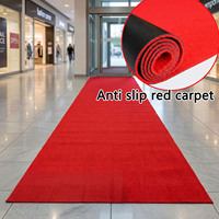Factory Supply Rubber Backing Red Carpet Runner Non Slip Hallway Aisle Rug Roll for Wedding Banquet Celebration Event