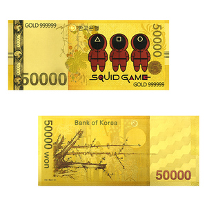 Untuk Uang Kertas Berlapis Emas 50000 Won-China Edisi Terbatas Hadiah Koleksi 15.5x6.9cm Dua Sisi - Product Image 4