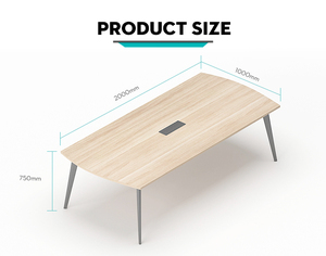 Modern Rectangular Wood Office Desk 2000x1000x750mm Minimalist Design Freestanding Commercial Furniture - Product Image 1