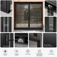Grille de sécurité coulissante verticale en alliage d'aluminium, grille de protection extérieure anti-effraction et anti-escalade pour porte de patio