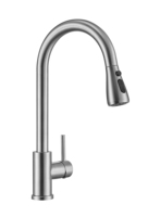 Robinet de cuisine moderne à poignée unique en acier inoxydable, cartouche céramique, installation monotrou, douchette extractible – Meilleures ventes