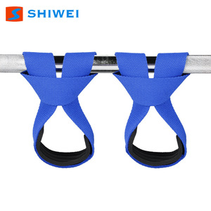 Sangles de traction Shiwei en nylon bleu avec support pour poignets pour musculation et équipement de fitness - Product Image 1