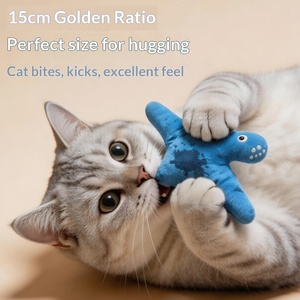Nuovo Giocattolo Interattivo per Gatti a Forma di Dinosauro in Peluche, Set da Cinque Pezzi con Suono Divertente, Giocattolo Auto-Intrattenente per Animali Domestici, Vendita Calda - Product Image 5