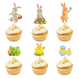 ของตกแต่งเค้กอีสเตอร์ รูปกระต่าย ดอกไม้ ไก่ ไข่ ของตกแต่งเค้กสำหรับงานปาร์ตี้อีสเตอร์ - Product Image 2