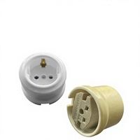 Douille céramique à col évasé, support de lampe isolant résistant aux hautes températures pour usage en chauffage d'élevage, tension non spécifiée, usine