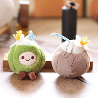 Usine en gros mignon noix de coco en peluche pendentif porte-clés sac fruits tropicaux peluche poupée personnalisé peluche animal pour cadeau de Promotion