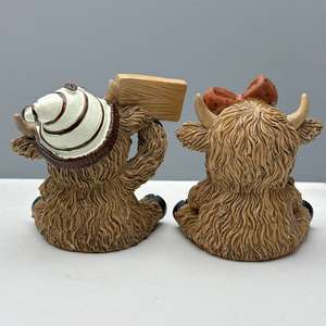 Mini Estatua de Vaca de las Tierras Altas en Resina, Escultura Linda con Tema de Café para Decoración de Jardín, Estante, Escritorio, Decoración del Hogar, Nueva Llegada - Product Image 4