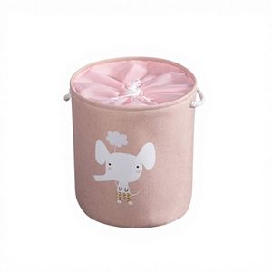 Children's Toy Storage Fabric Round <b>Basket</b> with Cartoon Animal Design for Clothing and Household <b>Laundry</b> Organization - Product Image 4