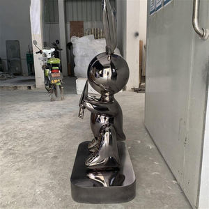 Personnalisable Art Moderne <span class=keywords><strong>Jeff</strong></span> <span class=keywords><strong>Koons</strong></span> <span class=keywords><strong>Ballon</strong></span> Abstrait En Acier Inoxydable Lapin Sculpture Unique Résine Artisanat Animal Sculpture - Product Image 2