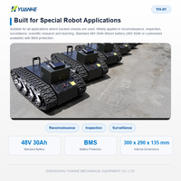 Plateforme robotique RC, Châssis de véhicule tout-terrain à chenilles UGV, Charge utile 100 kg, Plateforme de châssis à chenilles 48V1000W