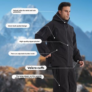 Veste bomber imperméable à fermeture éclair sur le devant, légère, sportive, pour la pêche, la navigation marine et les activités de plein air, avec capuche, pour <span class=keywords><strong>homme</strong></span>. - Product Image 3