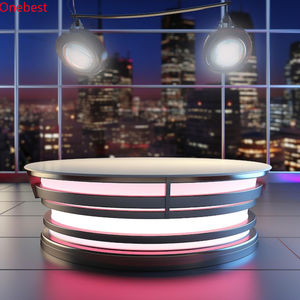 Forme ronde LED Acrylique BBC Broadcast Desk Grand <span class=keywords><strong>angle</strong></span> Superbe TV News Reception Desks - Product Image 1