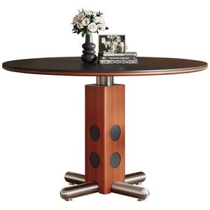 Mesa de Comedor Idao Quiet Luxury, Estilo Nórdico Bauhaus, de Madera Maciza con Patas Metálicas, Tapa Redonda de <span class=keywords><strong>Pizarra</strong></span>, para 6 Personas, Muebles para el Hogar - Product Image 5