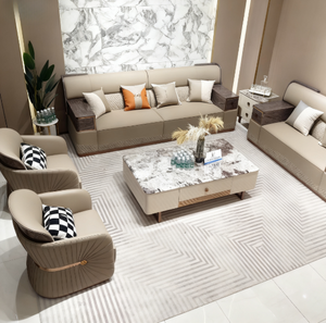 Ánh sáng hiện đại sang trọng Nappa da vuông 2 chỗ ngồi sofa đặt cao cấp chesterfield cắt xốp thiết kế tối giản Đương Đại - Product Image 5