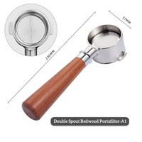 Portafiltro Sem Fundo Kingze 51mm com Cabo de Madeira, Filtro de Aço Inoxidável para Máquina de Café Delonghi