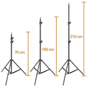 Trípode para Iluminación, 70 160 210 cm, Aleación de Aluminio, Altura Ajustable, para Equipos de Iluminación de Fotografía de Estudio - Product Image 1