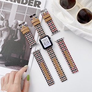 สายรัดข้อมือไนล่อนลายสก๊อตสำหรับ <span class=keywords><strong>Apple</strong></span> <span class=keywords><strong>Watch</strong></span>,สายนาฬิกาข้อมือขนาด44Mm 40MM 42Mm 38Mm IWatch Series 7 6 5 4 3 2 1 - Product Image 1