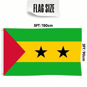 Bandera de Santo Tomé y Príncipe de 3x5 pies, Impresa a Medida, de una Sola Cara, Personalizable para Todas las Banderas Nacionales y de Exhibición - Product Image 2