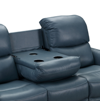 Ensemble de canapés inclinables électriques modernes de luxe avec système audio intégré, revêtement en cuir, table console multimédia pour cinéma haut de gamme