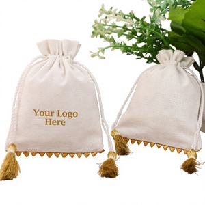 Premium Quality Cotton Drawstring Pouch <b>Bag</b> For Jewelry Packaging Custom Branding Wedding Potli <b>bags</b> <b>Small</b> Packaging Accessories - Product Image 4