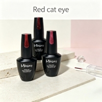 Vernis à ongles gel magnétique Mixcoco Red Cat Eye, effet œil de chat rouge brillant, à retirer par trempage, compatible UV/LED, pour grossistes et DIY, 15 ml