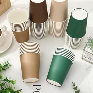 Custom Biodegradable Food Grade Craft Paper Airline <b>Disposable</b> Double Wall Tea Coffee Takeaway <b>Cup</b> Lid Customizable Color Logo - Product Image 3
