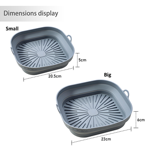 Friggitrice ad aria commerciale cestino in Silicone pieghevole stampo quadrato riutilizzabile Pan Liner forno teglia <span class=keywords><strong>Pizza</strong></span> pollo fritto altri alimenti - Product Image 6