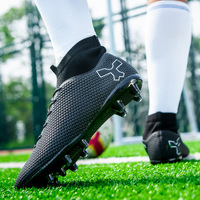 Yeni Profesyonel Büyük Beden Unisex Yüksek Bilekli Futbol Ayakkabıları Sentetik Saya TPU Dış Taban AG Uzun/Kısa Kramponlar Bahar Çimi Antrenmanı