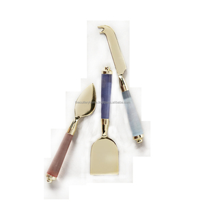 Ensemble de couteaux à fromage faits à la main en acier inoxydable avec manche en résine ensemble d'outils à fromage fournitures de cuisine en acier inoxydable - Product Image 3