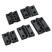 Charnière à charnière en plastique noir robuste et moderne, ouverture à 180°, conception renforcée à 6 segments, pour armoire, boîte à outils et porte