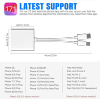 Lector de Tarjetas de Plástico Multifunción 2 en 1 Compatible con SD/MicroSD/USB 3.0 e Interfaz Tipo-C para Teléfonos Inteligentes Android/iOS