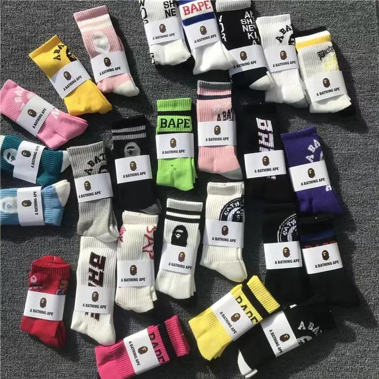 Sifot Wholesale Breathable Custom Logo Cotton Athletic Designer Crew Socks Bape Compression Sports Socks for Men