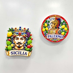 Imán de Resina para Refrigerador con Diseño Panorámico de <span class=keywords><strong>Sicilia</strong></span>, <span class=keywords><strong>Palermo</strong></span> y Taormina, Recuerdo Italiano, Regalo, Venta al por Mayor y Menor, Decoración para el Hogar - Product Image 1